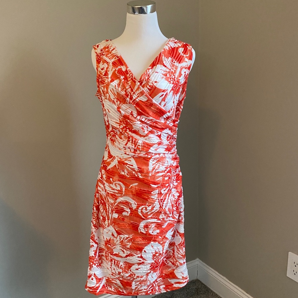 Cocktail dress; more coral than red; great condition;
